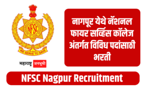 नागपूर येथे नॅशनल फायर सर्व्हिस कॉलेज अंतर्गत विविध पदांसाठी भरती National Fire Service College NFSC Nagpur Recruitment